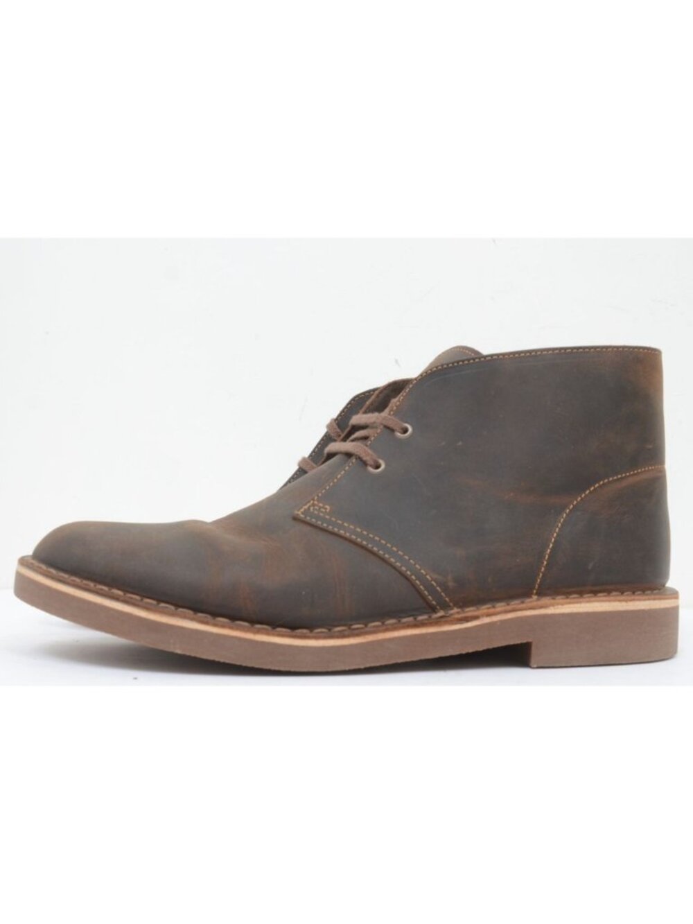 NEW Clarks Shepton Mens 10.5 WIDE Leather Lace-Up Comfort Chukka Boot Preppy - Picture 6 of 11